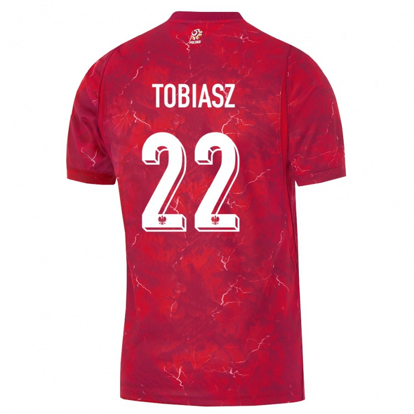 Danxen Pánské Polsko Kacper Tobiasz #22 Červená Bílá Daleko Hráčské Dresy 26-28 Dres