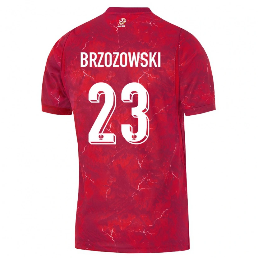Danxen Pánské Polsko Milosz Brzozowski #23 Červená Bílá Daleko Hráčské Dresy 26-28 Dres