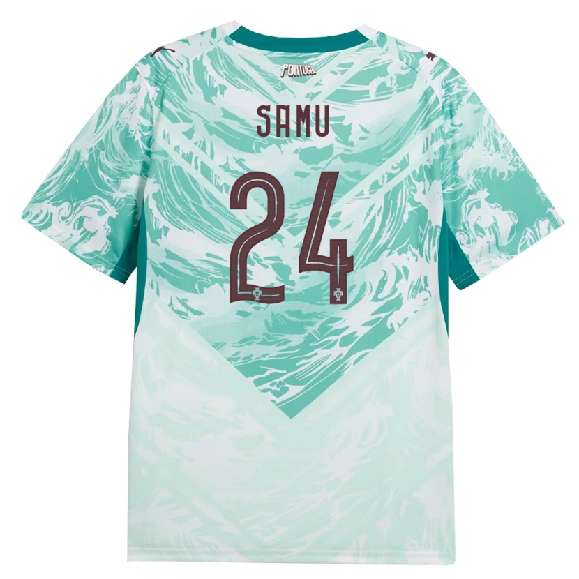 Danxen Pánské Portugalsko Samú Costa #24 Nebeská Modrá Bílá Zelená Daleko Hráčské Dresy 26-28 Dres