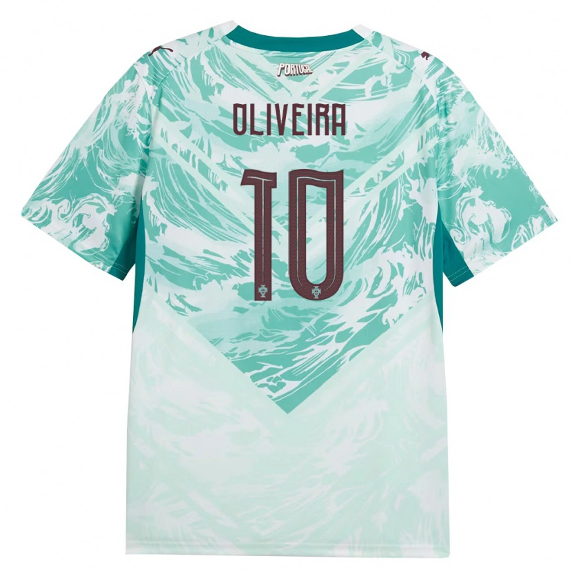 Danxen Pánské Portugalsko André Oliveira #10 Nebeská Modrá Bílá Zelená Daleko Hráčské Dresy 26-28 Dres
