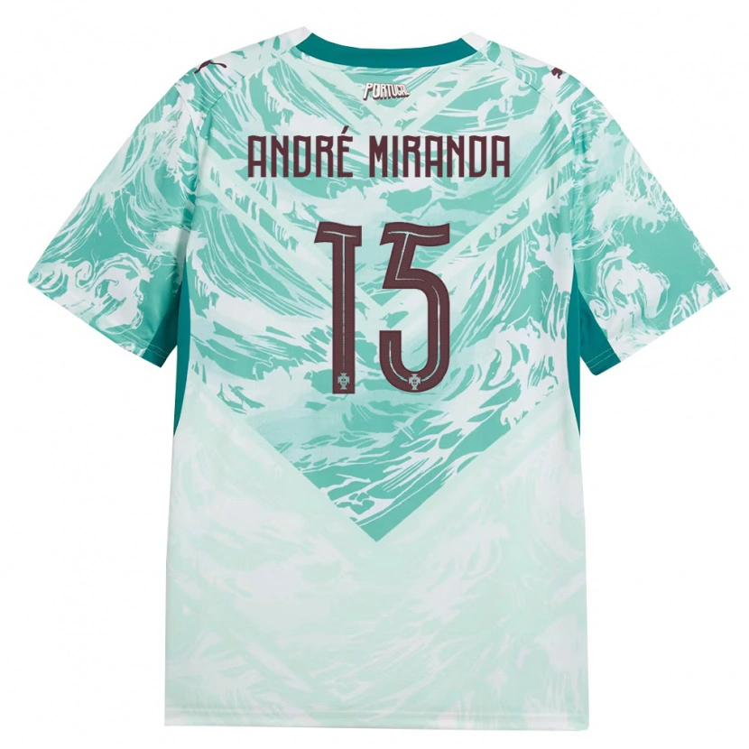 Danxen Pánské Portugalsko André Miranda #15 Nebeská Modrá Bílá Zelená Daleko Hráčské Dresy 26-28 Dres