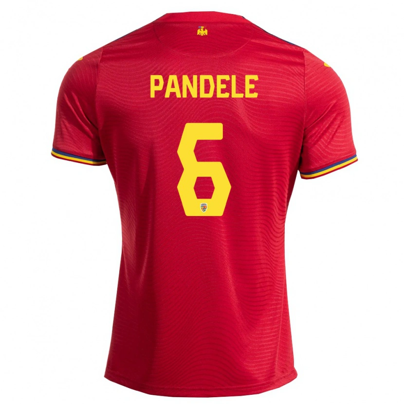 Danxen Pánské Rumunsko Andrei Pandele #6 Červená Námořnická Žlutá Daleko Hráčské Dresy 26-28 Dres
