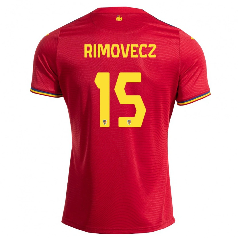Danxen Pánské Rumunsko Sergiu Rimovecz #15 Červená Námořnická Žlutá Daleko Hráčské Dresy 26-28 Dres