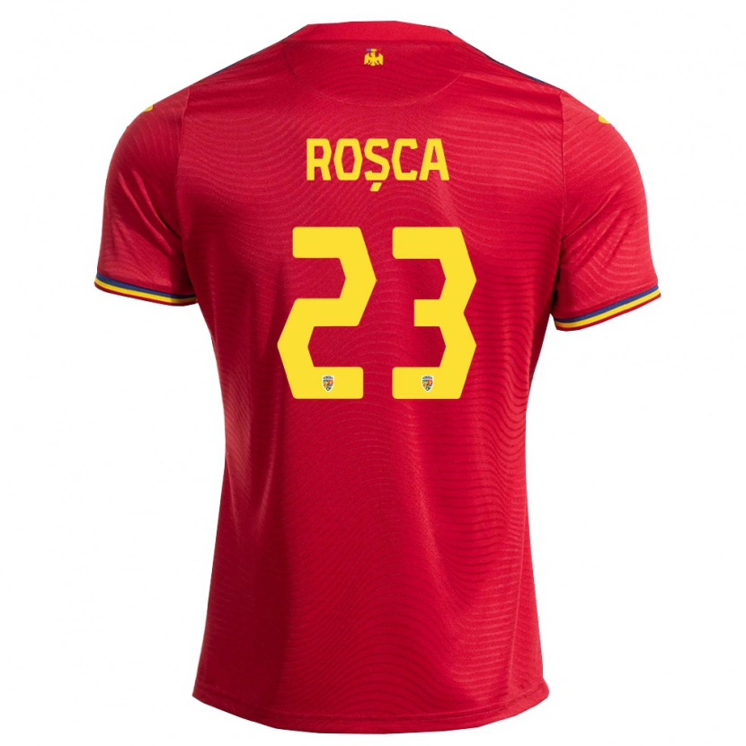 Danxen Pánské Rumunsko Alexandru Roșca #23 Červená Námořnická Žlutá Daleko Hráčské Dresy 26-28 Dres