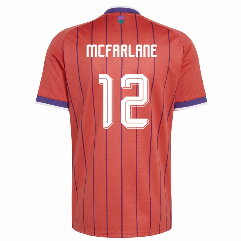 Danxen Pánské Skotsko Liam Mcfarlane #12 Oranžová Fialová Daleko Hráčské Dresy 26-28 Dres