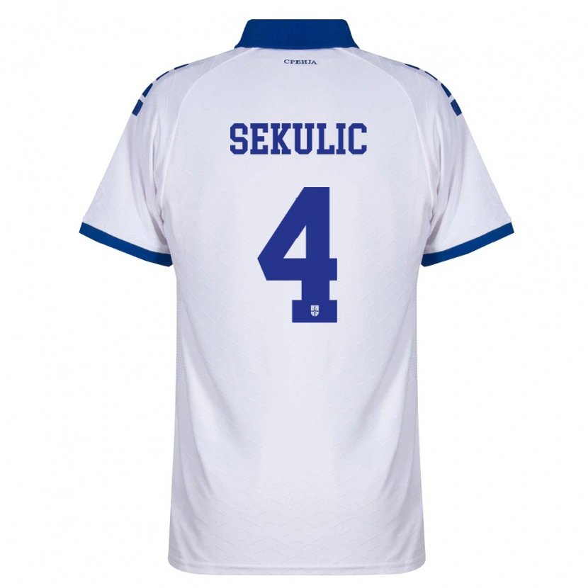 Danxen Pánské Srbsko Jug Sekulic #4 Námořnická Bílá Červená Daleko Hráčské Dresy 26-28 Dres