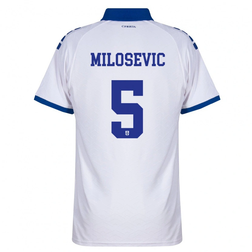 Danxen Pánské Srbsko Jovan Milosevic #5 Námořnická Bílá Červená Daleko Hráčské Dresy 26-28 Dres