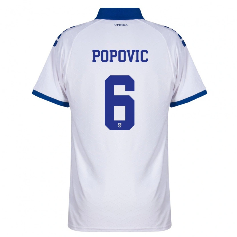 Danxen Pánské Srbsko Andrej Popovic #6 Námořnická Bílá Červená Daleko Hráčské Dresy 26-28 Dres
