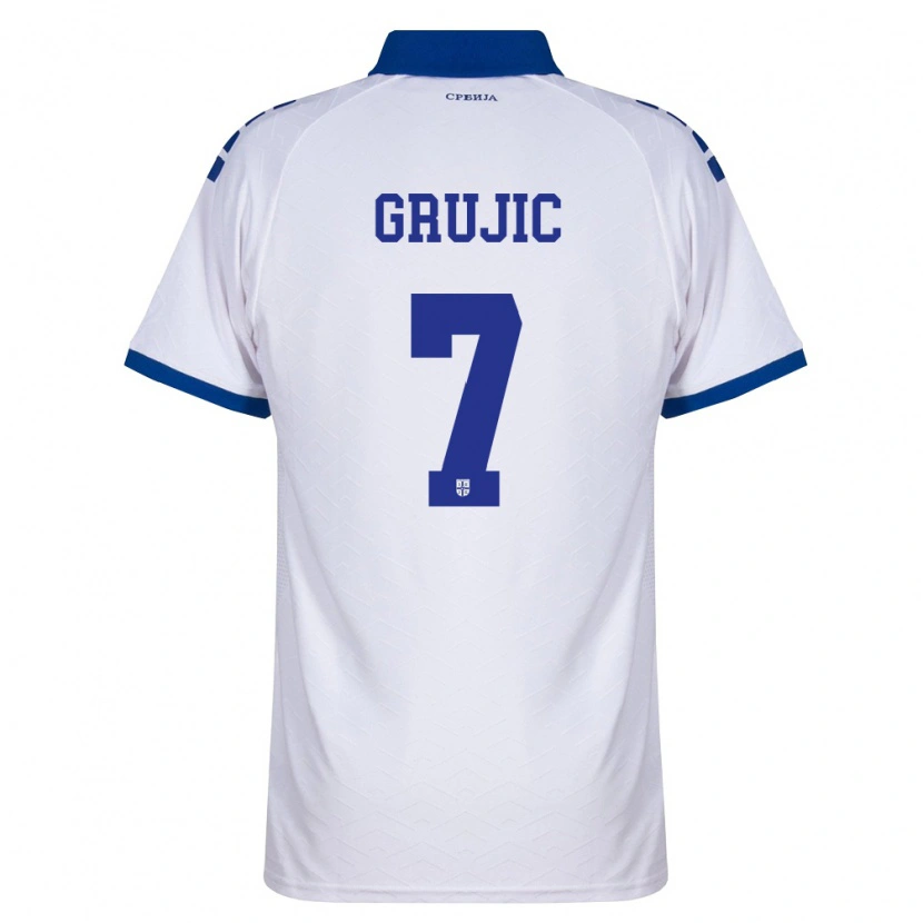 Danxen Pánské Srbsko Nebojsa Grujic #7 Námořnická Bílá Červená Daleko Hráčské Dresy 26-28 Dres
