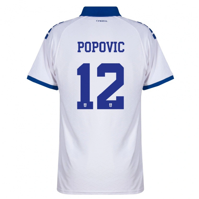 Danxen Pánské Srbsko Veljko Popovic #12 Námořnická Bílá Červená Daleko Hráčské Dresy 26-28 Dres