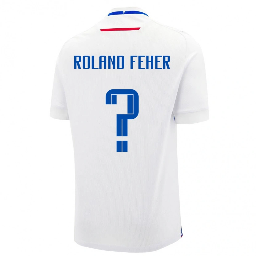 Danxen Pánské Slovensko Mate Roland Feher #0 Bílá Modrá Daleko Hráčské Dresy 26-28 Dres