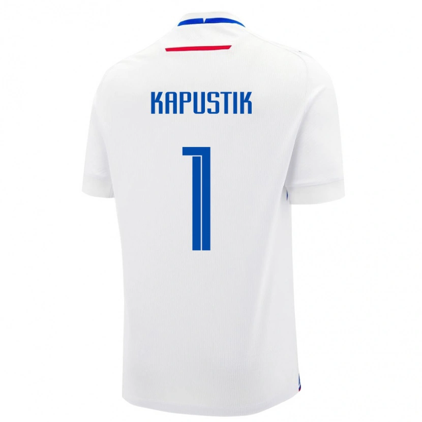 Danxen Pánské Slovensko Simon Kapustik #1 Bílá Modrá Daleko Hráčské Dresy 26-28 Dres