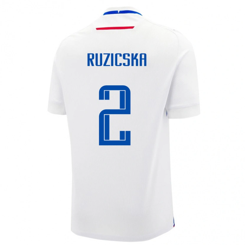 Danxen Pánské Slovensko Dominik Ruzicska #2 Bílá Modrá Daleko Hráčské Dresy 26-28 Dres