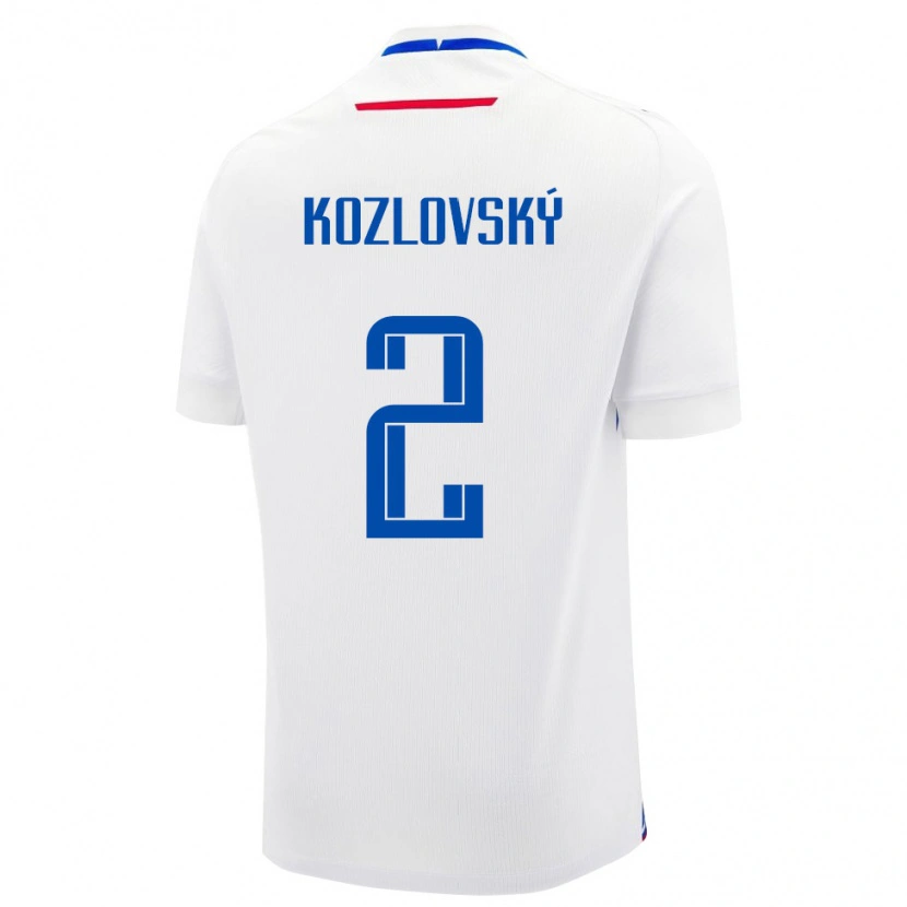 Danxen Pánské Slovensko Samuel Kozlovský #2 Bílá Modrá Daleko Hráčské Dresy 26-28 Dres