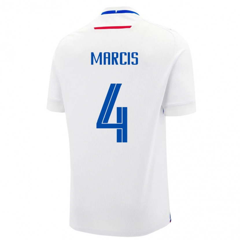 Danxen Pánské Slovensko Martin Marcis #4 Bílá Modrá Daleko Hráčské Dresy 26-28 Dres