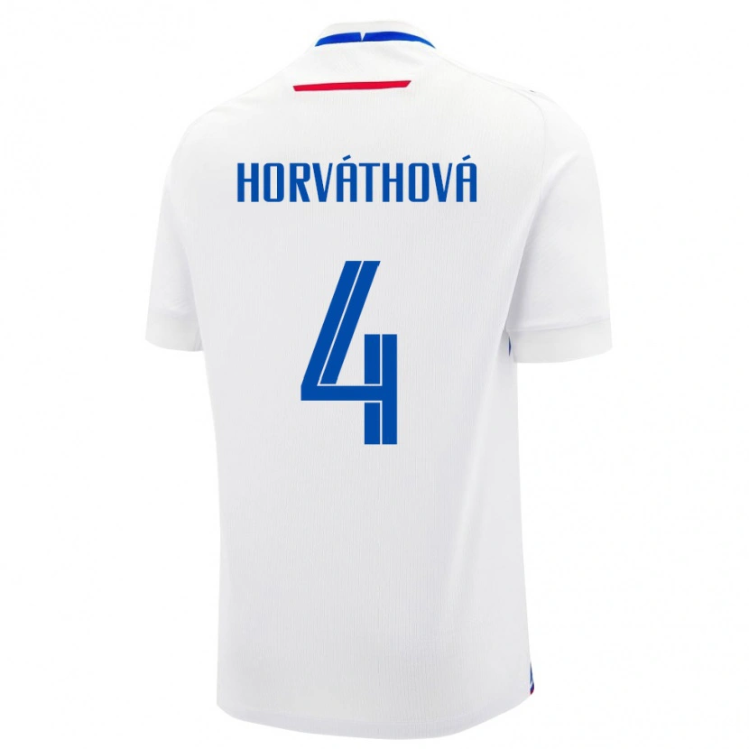 Danxen Pánské Slovensko Andrea Horváthová #4 Bílá Modrá Daleko Hráčské Dresy 26-28 Dres
