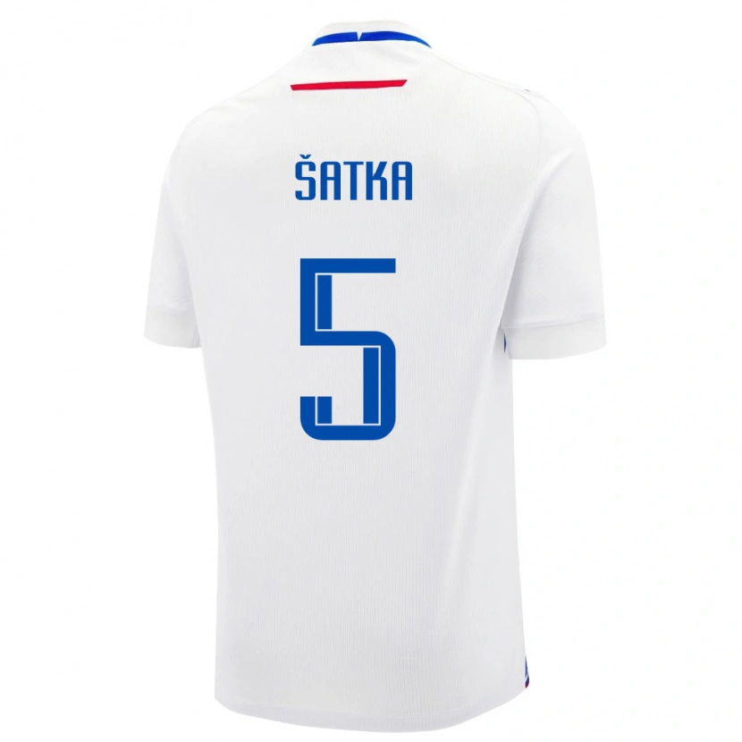 Danxen Pánské Slovensko Lubomir Satka #5 Bílá Modrá Daleko Hráčské Dresy 26-28 Dres