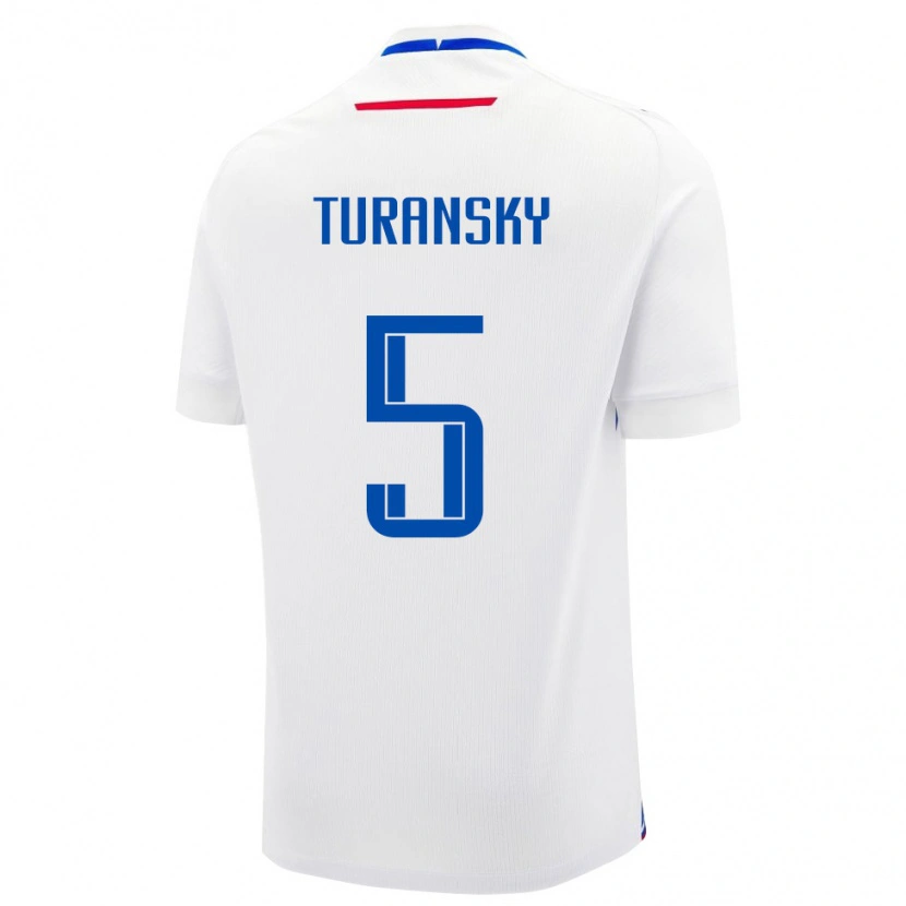 Danxen Pánské Slovensko Martin Turansky #5 Bílá Modrá Daleko Hráčské Dresy 26-28 Dres