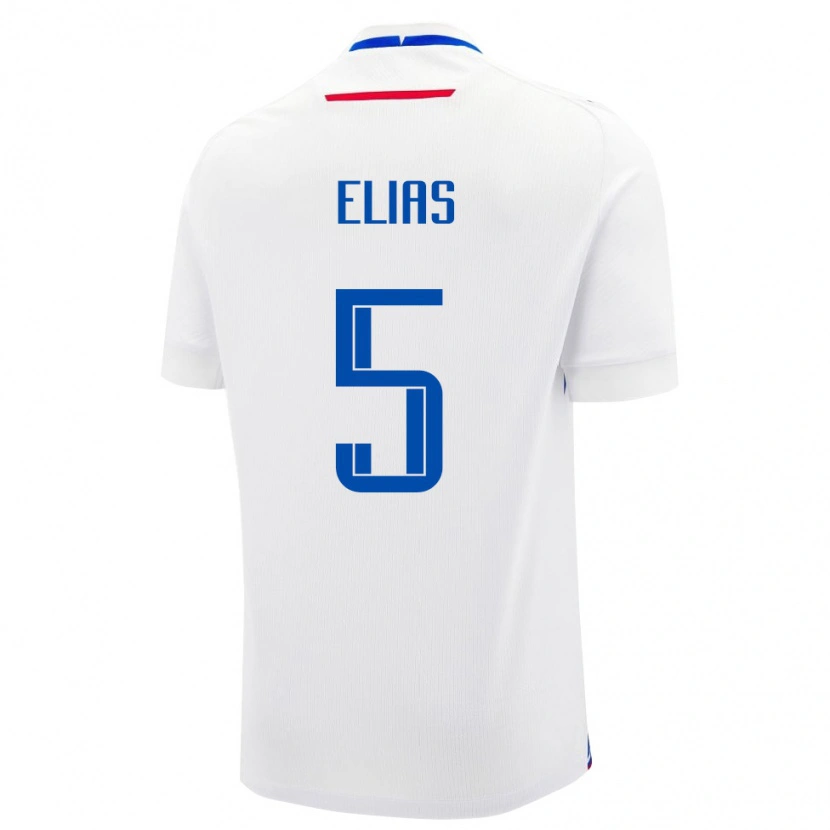 Danxen Pánské Slovensko Filip Elias #5 Bílá Modrá Daleko Hráčské Dresy 26-28 Dres
