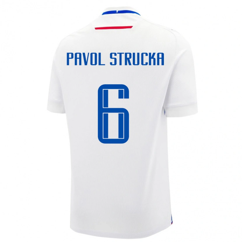Danxen Pánské Slovensko Kristian Pavol Strucka #6 Bílá Modrá Daleko Hráčské Dresy 26-28 Dres