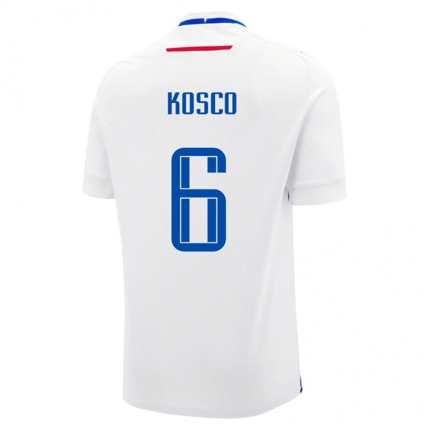 Danxen Pánské Slovensko Jakub Kosco #6 Bílá Modrá Daleko Hráčské Dresy 26-28 Dres