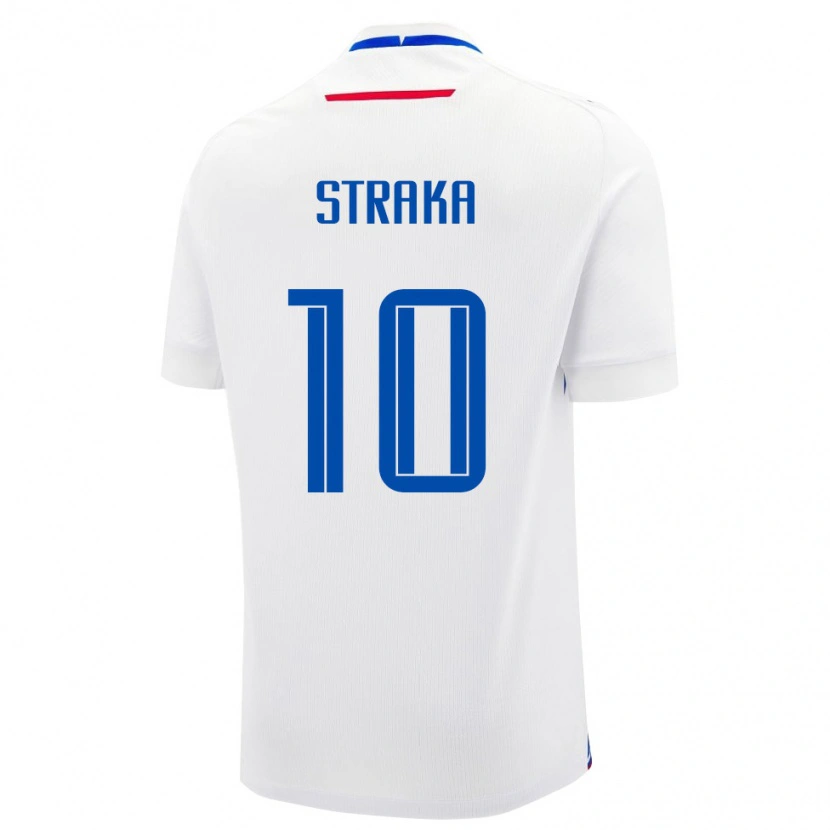 Danxen Pánské Slovensko David Straka #10 Bílá Modrá Daleko Hráčské Dresy 26-28 Dres