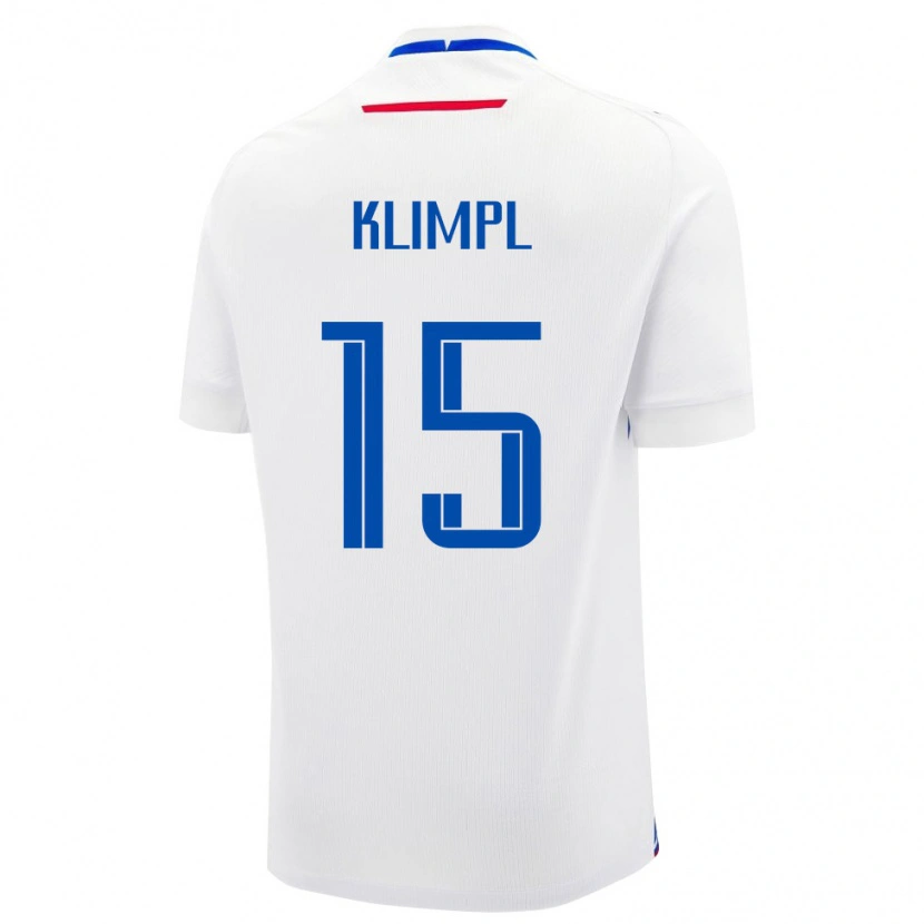 Danxen Pánské Slovensko Oliver Klimpl #15 Bílá Modrá Daleko Hráčské Dresy 26-28 Dres