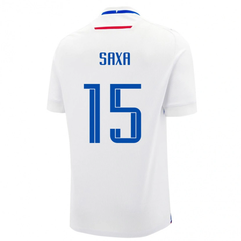 Danxen Pánské Slovensko Michal Saxa #15 Bílá Modrá Daleko Hráčské Dresy 26-28 Dres