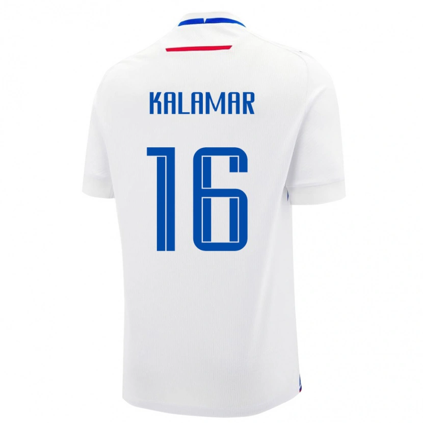 Danxen Pánské Slovensko Matus Kalamar #16 Bílá Modrá Daleko Hráčské Dresy 26-28 Dres