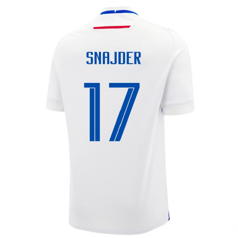 Danxen Pánské Slovensko Dominik Snajder #17 Bílá Modrá Daleko Hráčské Dresy 26-28 Dres