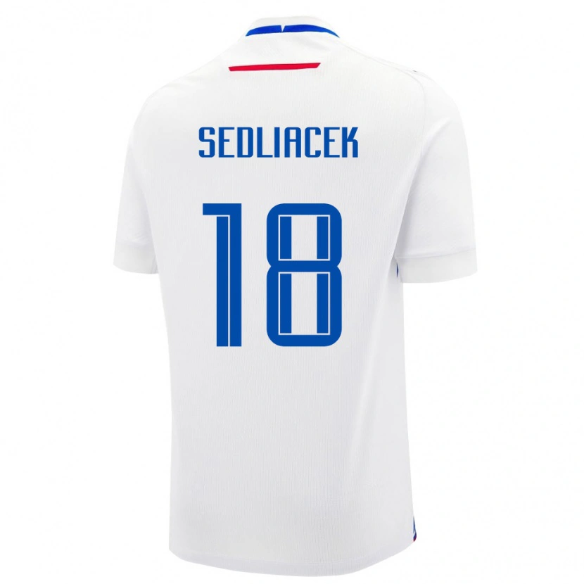 Danxen Pánské Slovensko Matej Sedliacek #18 Bílá Modrá Daleko Hráčské Dresy 26-28 Dres