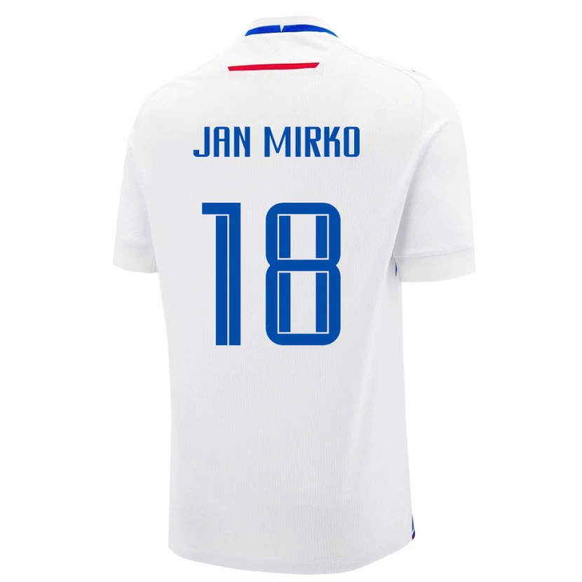 Danxen Pánské Slovensko Tobias Jan Mirko #18 Bílá Modrá Daleko Hráčské Dresy 26-28 Dres