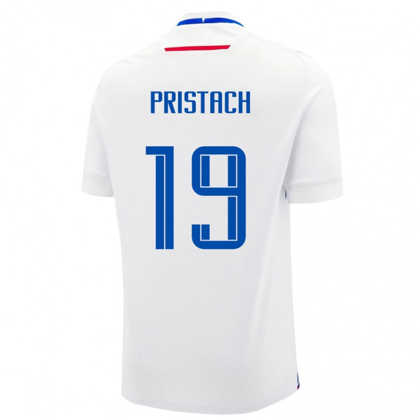 Danxen Pánské Slovensko Lukas Pristach #19 Bílá Modrá Daleko Hráčské Dresy 26-28 Dres