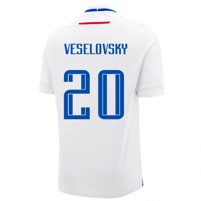 Danxen Pánské Slovensko Dominik Veselovsky #20 Bílá Modrá Daleko Hráčské Dresy 26-28 Dres