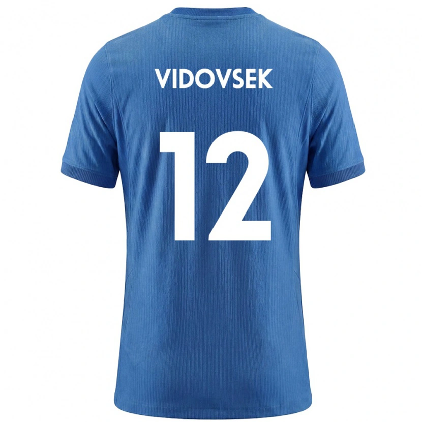 Danxen Pánské Slovinsko Matevz Vidovsek #12 Modrá Bílá Daleko Hráčské Dresy 26-28 Dres