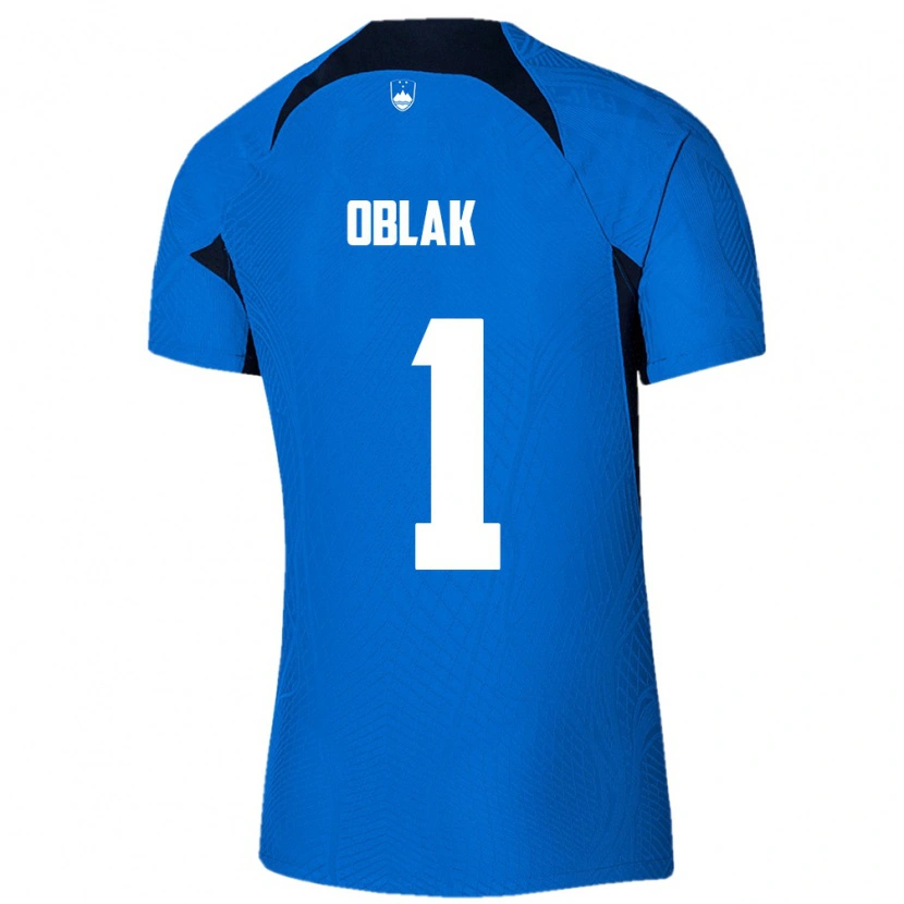 Danxen Pánské Slovinsko Jan Oblak #1 Modrá Bílá Daleko Hráčské Dresy 26-28 Dres