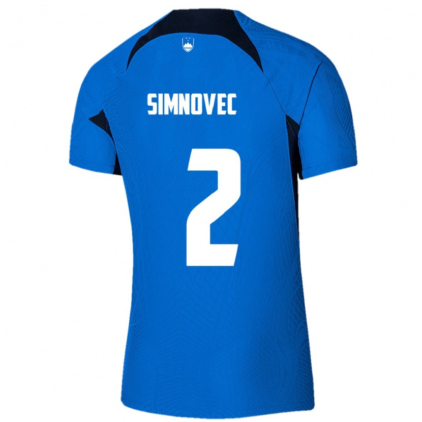 Danxen Pánské Slovinsko Matevz Simnovec #2 Modrá Bílá Daleko Hráčské Dresy 26-28 Dres