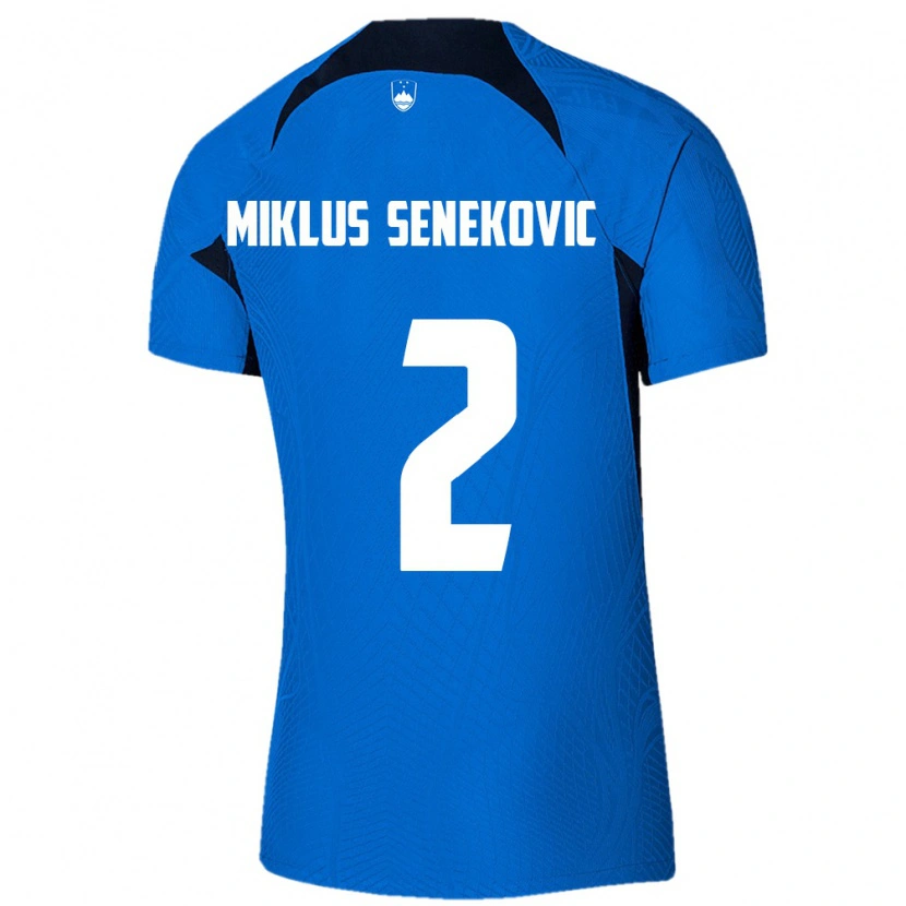 Danxen Pánské Slovinsko Gal Miklus Senekovic #2 Modrá Bílá Daleko Hráčské Dresy 26-28 Dres