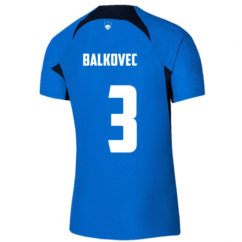 Danxen Pánské Slovinsko Jure Balkovec #3 Modrá Bílá Daleko Hráčské Dresy 26-28 Dres