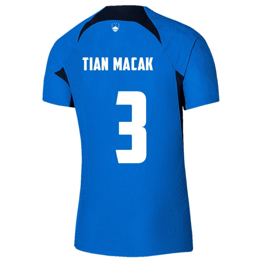 Danxen Pánské Slovinsko Tian Macak #3 Modrá Bílá Daleko Hráčské Dresy 26-28 Dres
