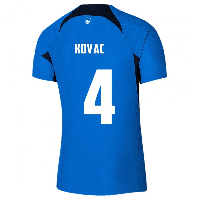 Danxen Pánské Slovinsko Blaz Kovac #4 Modrá Bílá Daleko Hráčské Dresy 26-28 Dres