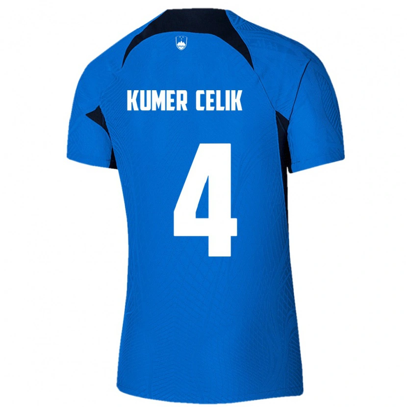 Danxen Pánské Slovinsko An Kumer Celik #4 Modrá Bílá Daleko Hráčské Dresy 26-28 Dres