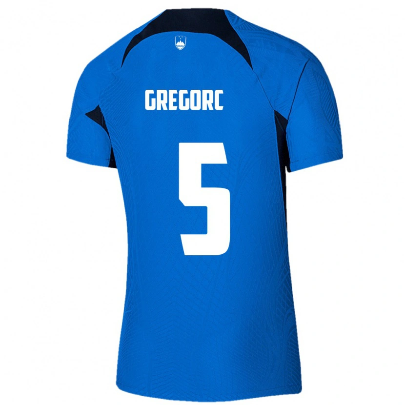 Danxen Pánské Slovinsko Matija Gregorc #5 Modrá Bílá Daleko Hráčské Dresy 26-28 Dres