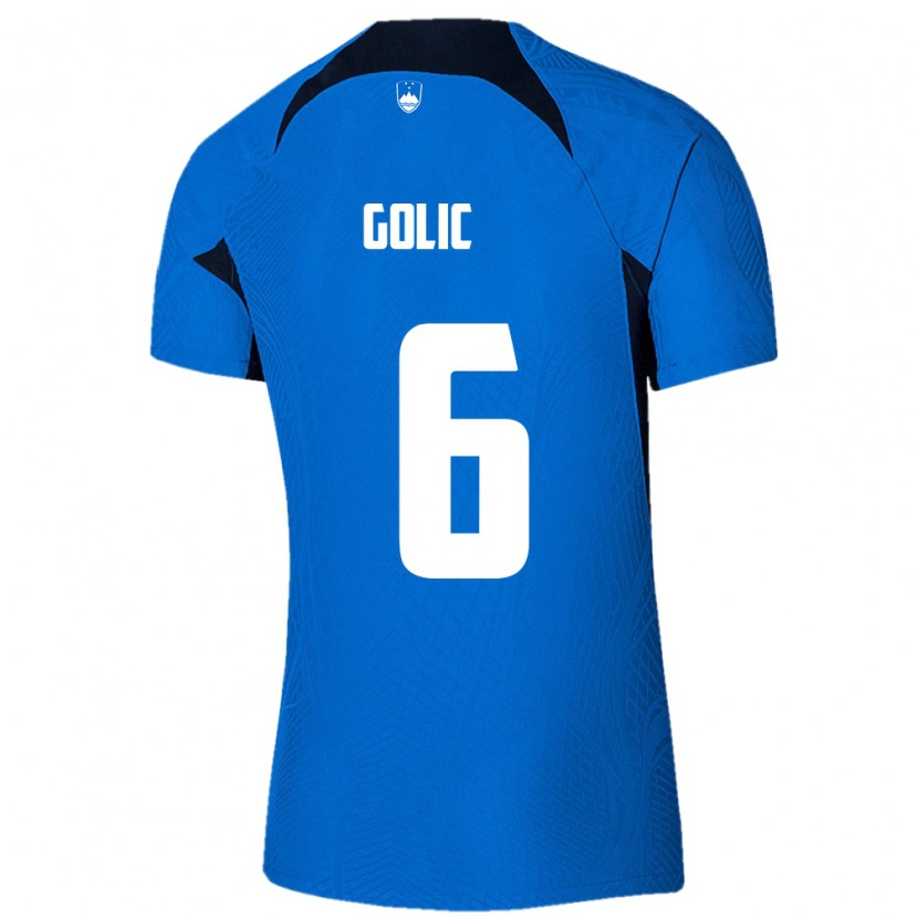 Danxen Pánské Slovinsko Lovro Golic #6 Modrá Bílá Daleko Hráčské Dresy 26-28 Dres