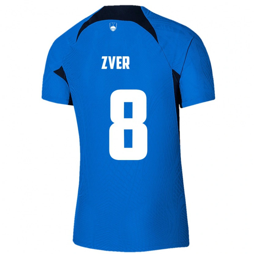 Danxen Pánské Slovinsko Mateja Zver #8 Modrá Bílá Daleko Hráčské Dresy 26-28 Dres