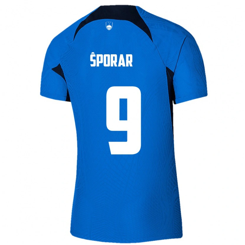 Danxen Pánské Slovinsko Andraz Sporar #9 Modrá Bílá Daleko Hráčské Dresy 26-28 Dres