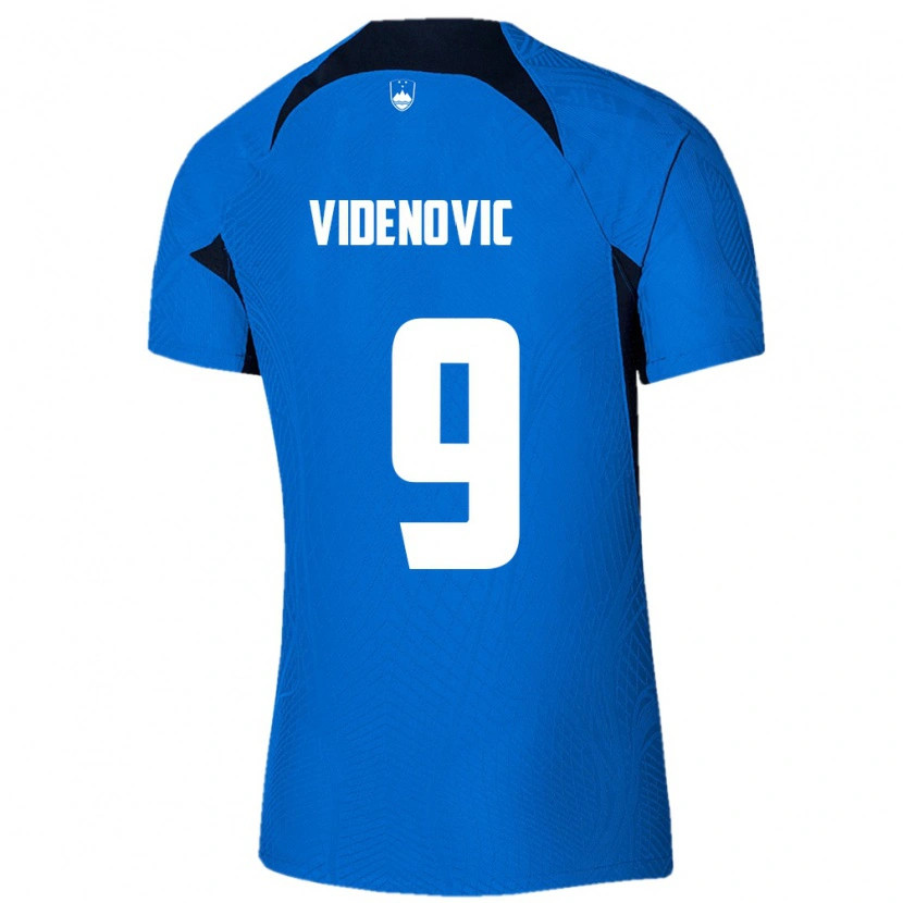 Danxen Pánské Slovinsko Denis Videnovic #9 Modrá Bílá Daleko Hráčské Dresy 26-28 Dres