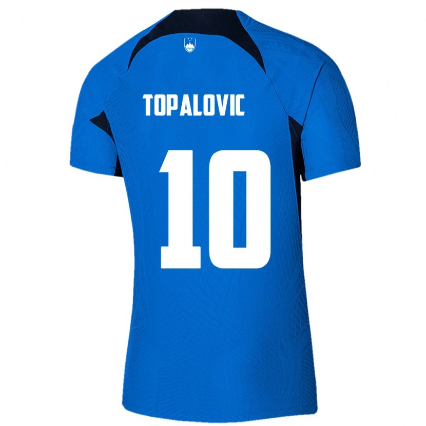 Danxen Pánské Slovinsko Luka Topalović #10 Modrá Bílá Daleko Hráčské Dresy 26-28 Dres