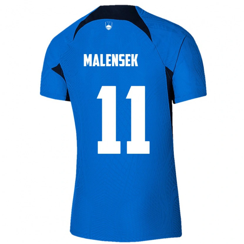 Danxen Pánské Slovinsko Matej Malensek #11 Modrá Bílá Daleko Hráčské Dresy 26-28 Dres