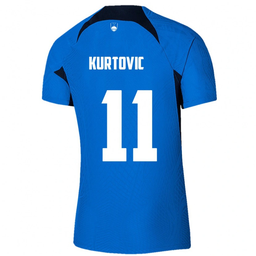 Danxen Pánské Slovinsko Kenan Kurtovic #11 Modrá Bílá Daleko Hráčské Dresy 26-28 Dres